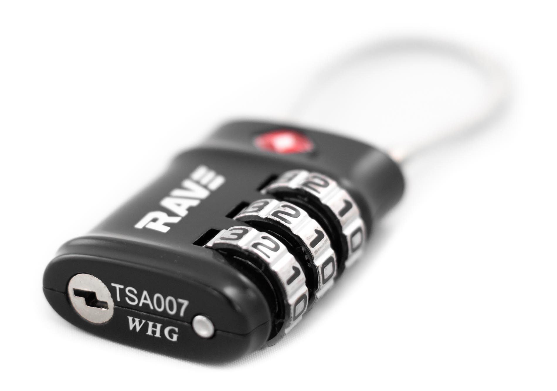 Rave Bike&Outdoor TSA-Vorhängeschloss Kofferschloss mit Zahlenkombination, Stahldrahtbügel