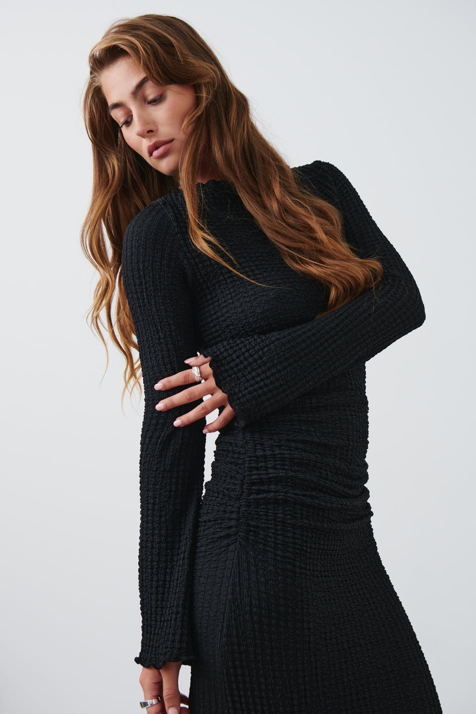 Textured maxi dress
