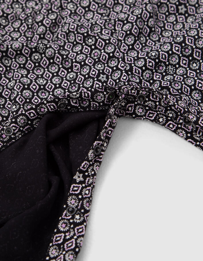Combi longue noire imprimé rock Ecovero® bébé fille