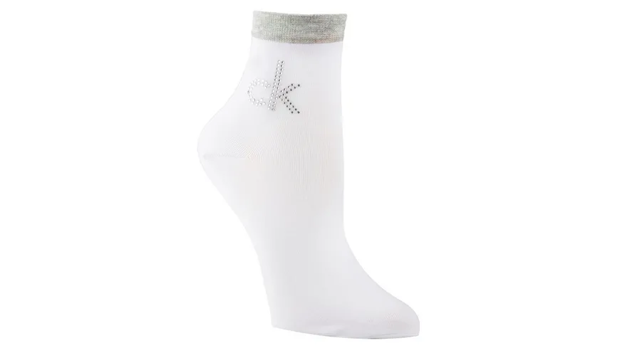 Calvin Klein Damen Socken Crystal Logo white
