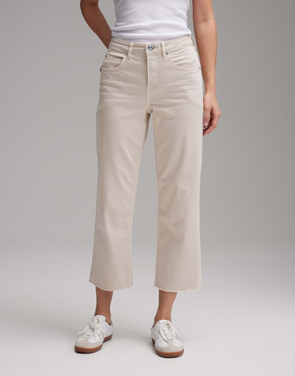 Wide Cropped Jeans Momito color