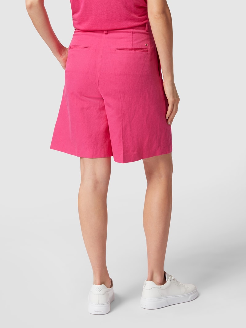 Bermudas aus Leinen-Baumwoll-Mix in pink