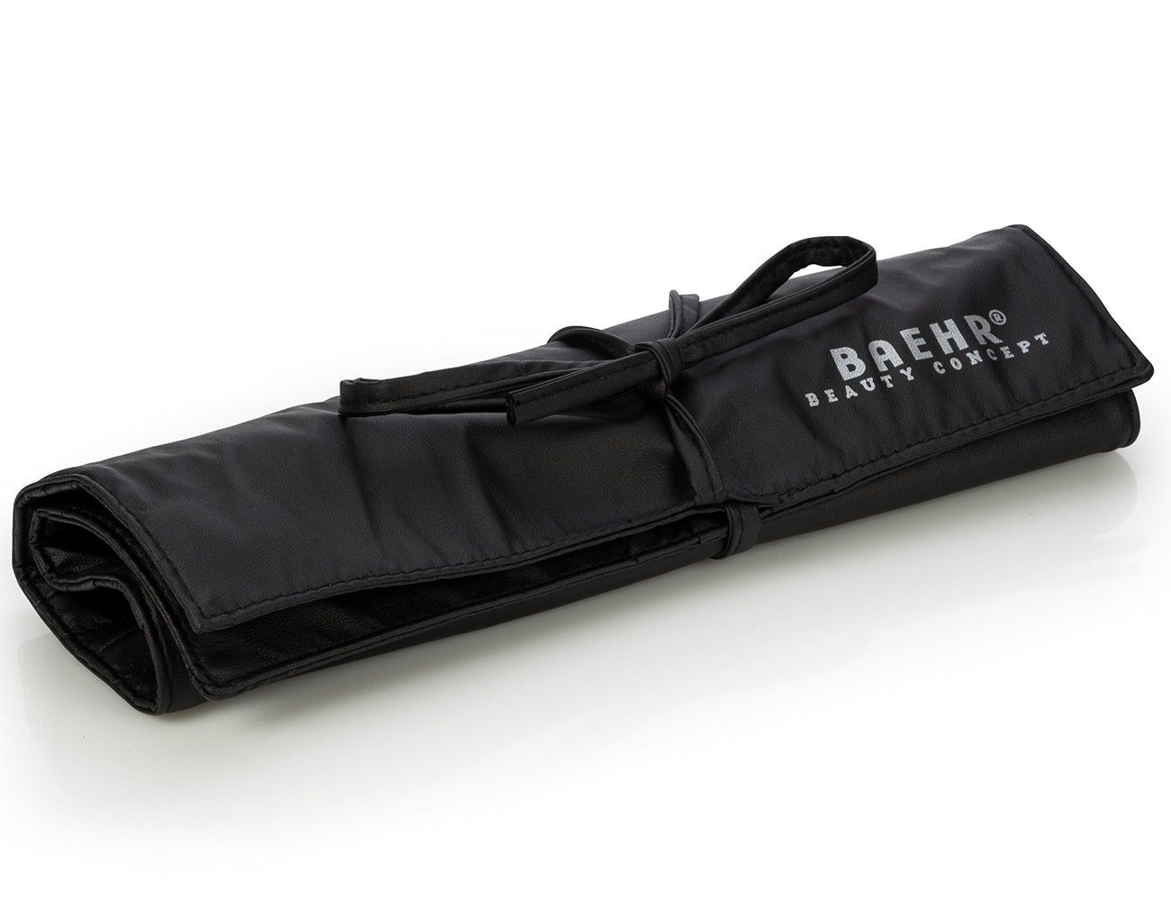 Kosmetex Kosmetikkoffer Leeres Wickeletui für Kosmetikpinsel, Pinseletui Pinseltasche schwarz, weiche Rollentasche