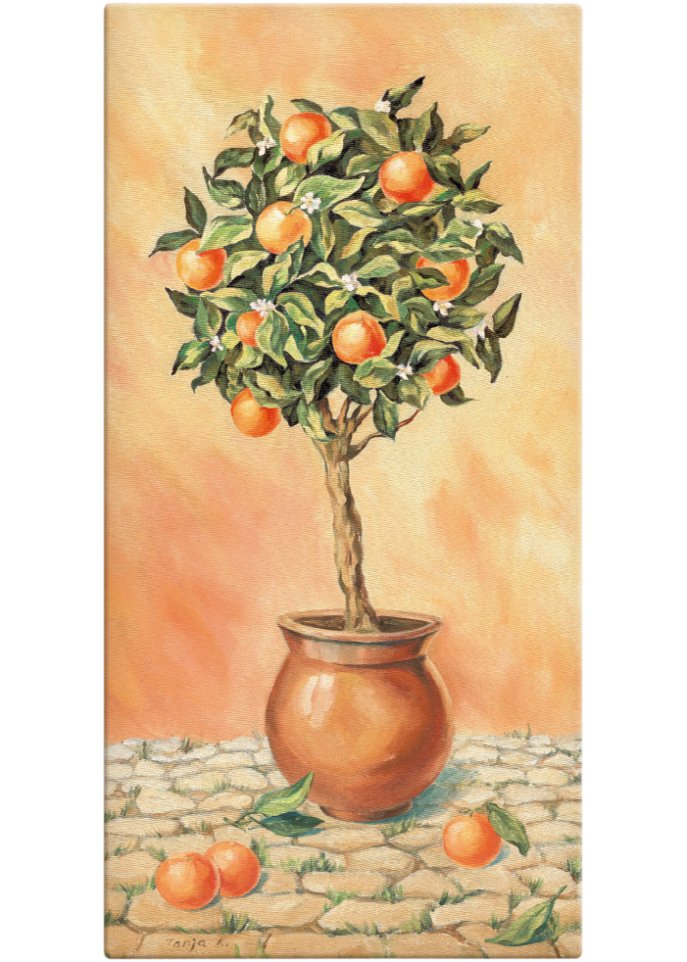 Leinwandbild mit Orangenbaum