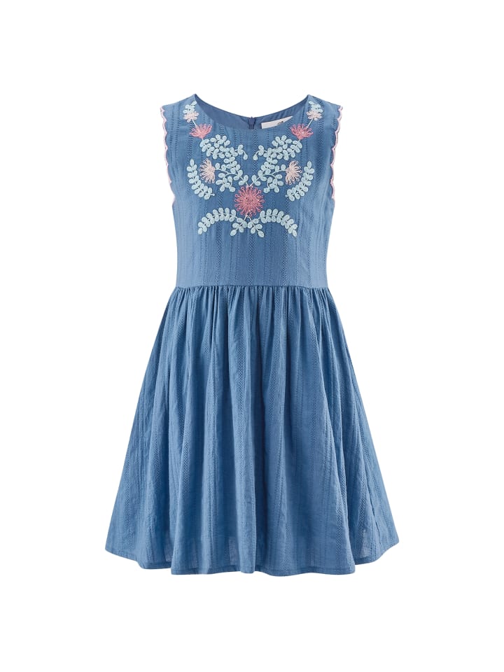 Happy Girls Kleid Flowers in Blau günstig kaufen