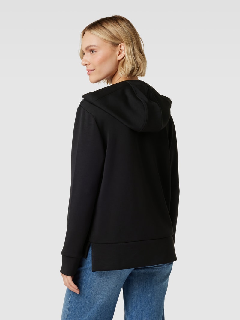 Hoodie mit V-Ausschnitt in schwarz