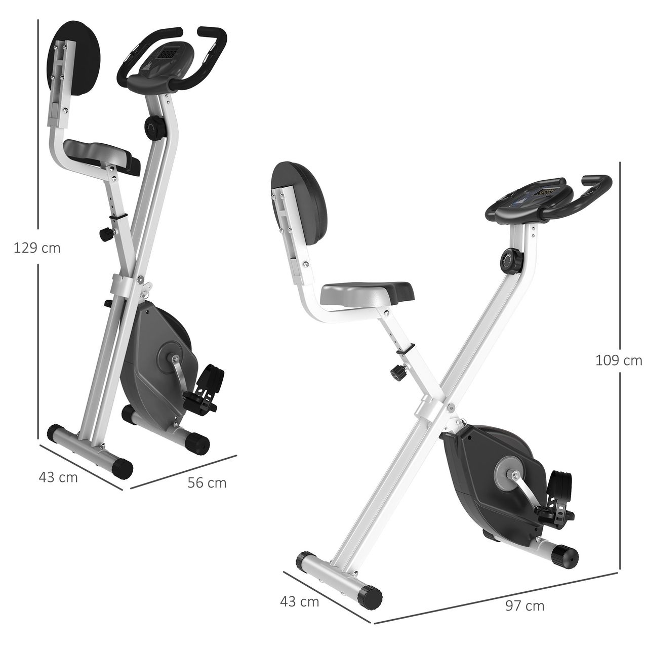 HOMCOM Heimtrainer F-Bike Fahrradtrainer mit 8 stufig Magnetwiderstand Schwarz