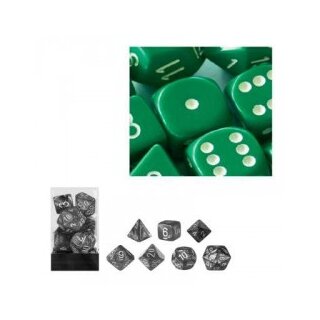 Green-White 7-Würfel Set (undurchsichtig)