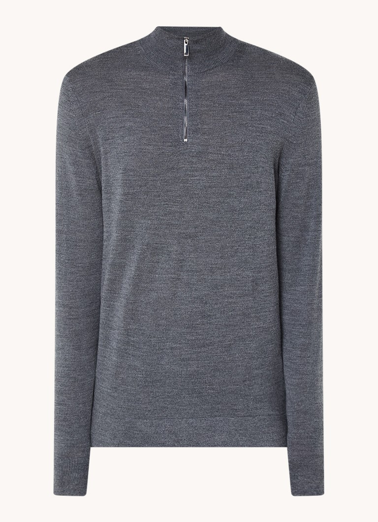 Calvin Klein Fine-knit wool pullover with logo embroidery