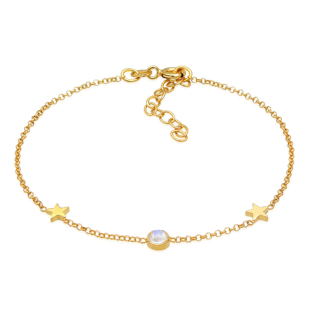 Elli Elli Bracelet Femmes pendentif solitaire étoile Astro avec pierre de lune en arge Bracelet