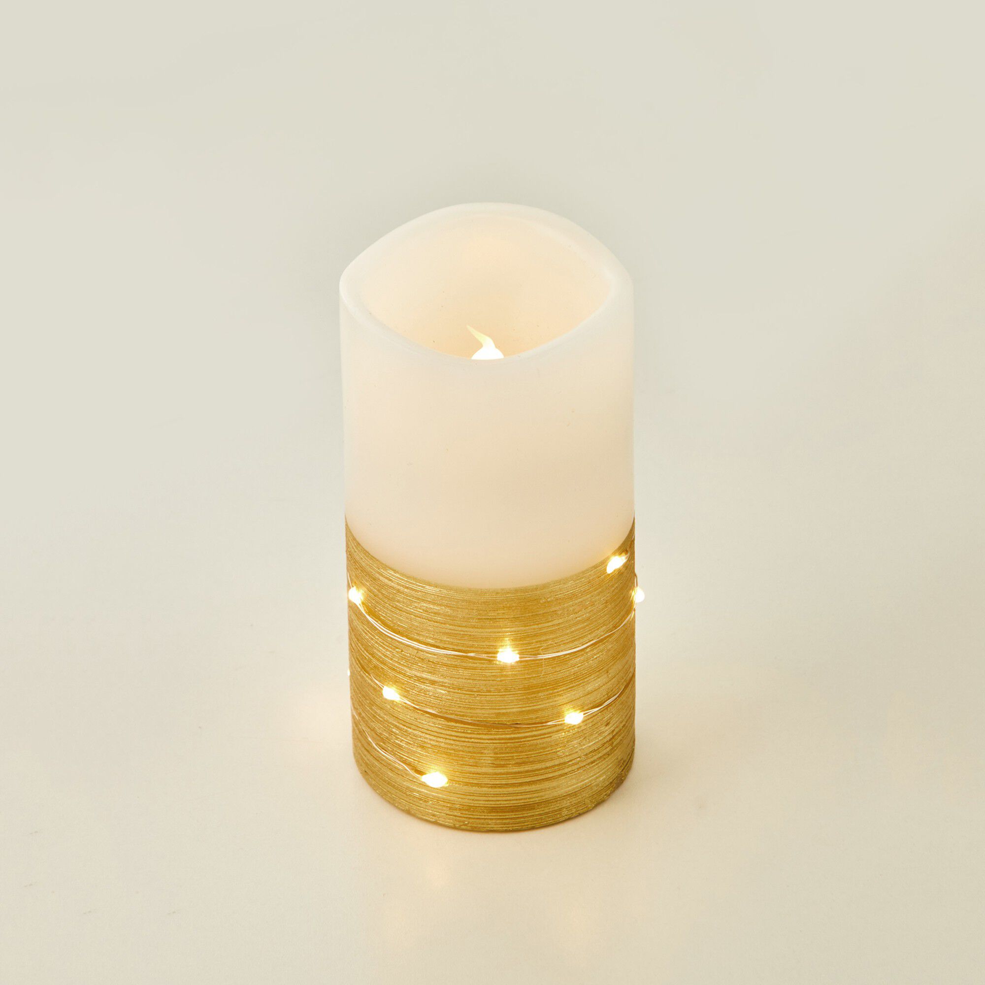 Bougie led cire avec guirlande lumineuse