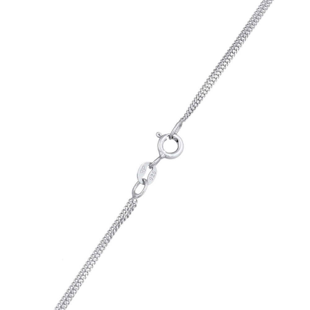 Elli Elli Collier Femmes Couches Plaquette Basique avec Cristal en Argent Sterling 925 collier