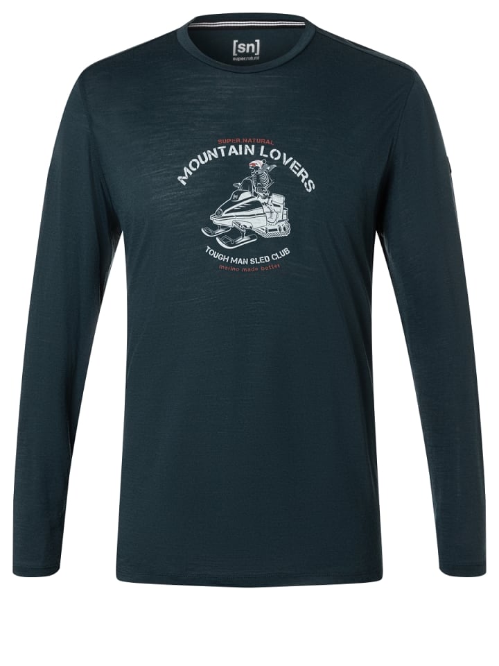 super.natural Merino Longsleeve M SLED CLUB LS in blau günstig kaufen