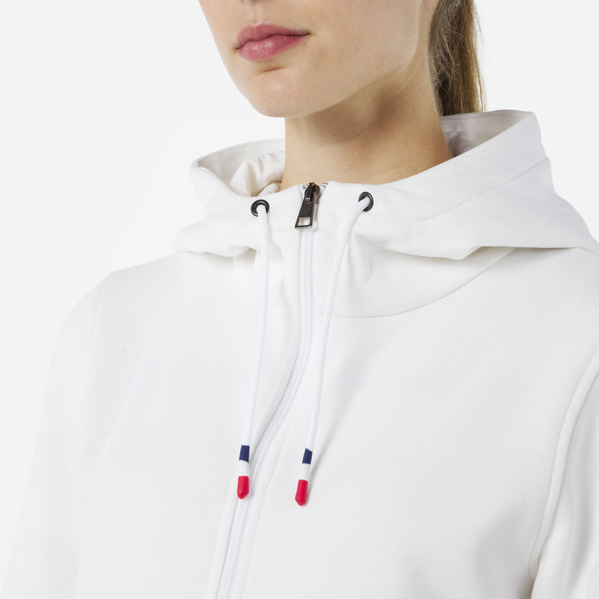 Logo Damensweatshirt mit Kapuze und durchgehendem Reißverschluss