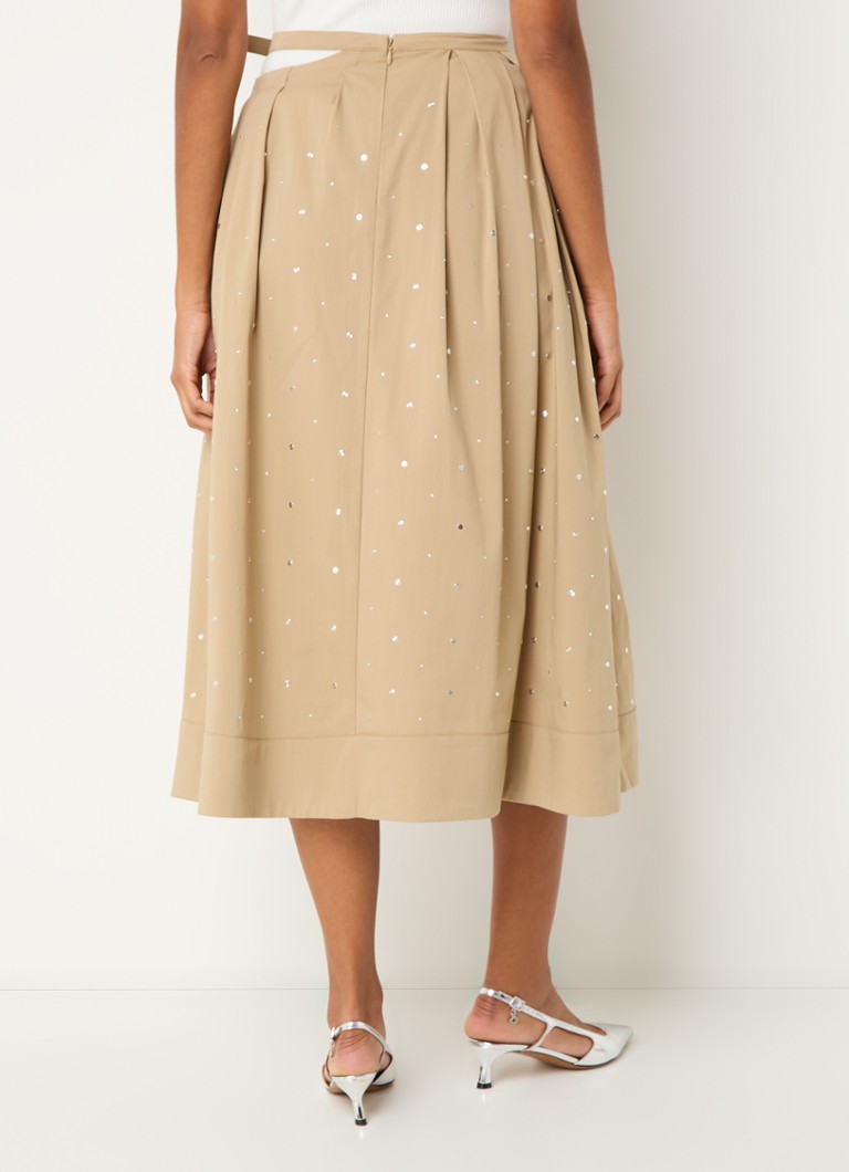Maje  Midi rok met studs en steekzakken