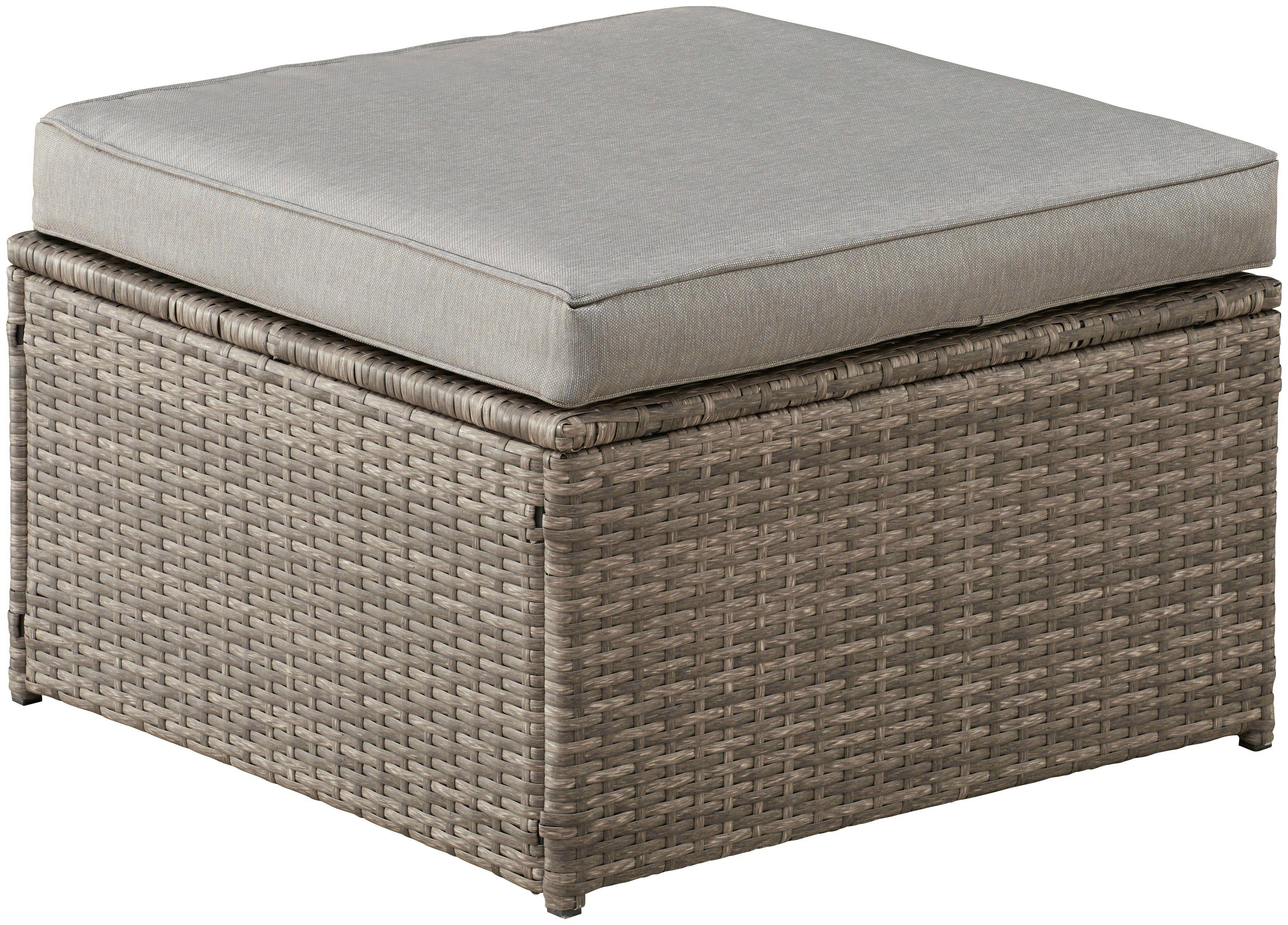 KONIFERA Gartenlounge-Set Lagos Premium, (13-tlg), 3er-Sofa, 3 Hocker, Tisch, Polyrattan