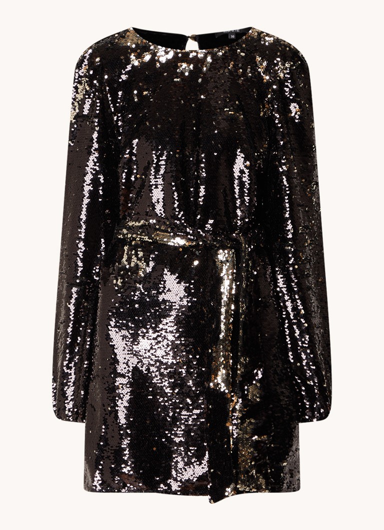 NIKKIE Jessie mini dress with sequins and bow belt