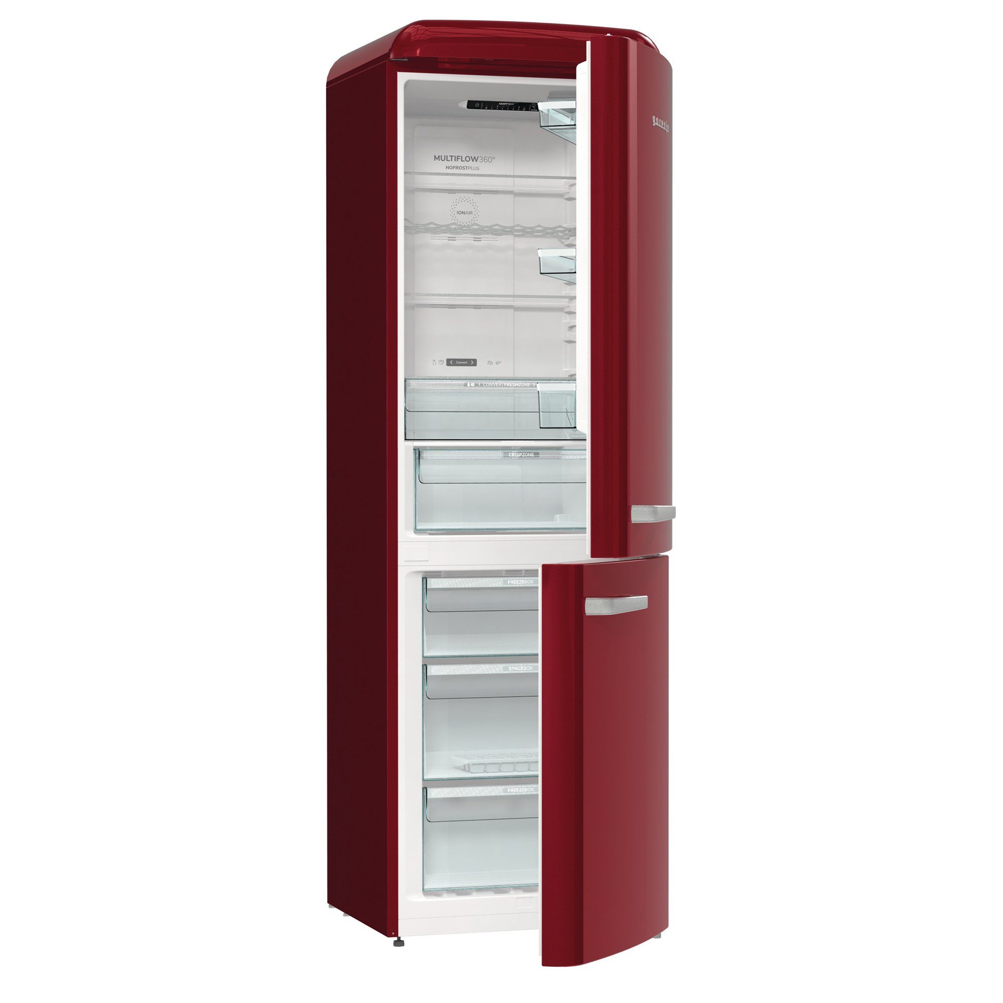 GORENJE Kühlschrank ONRK619ER, 194 cm hoch, 60 cm breit, LED Display, NoFrostPlus, FastFreeze, IonAir und MultiFlow 360°