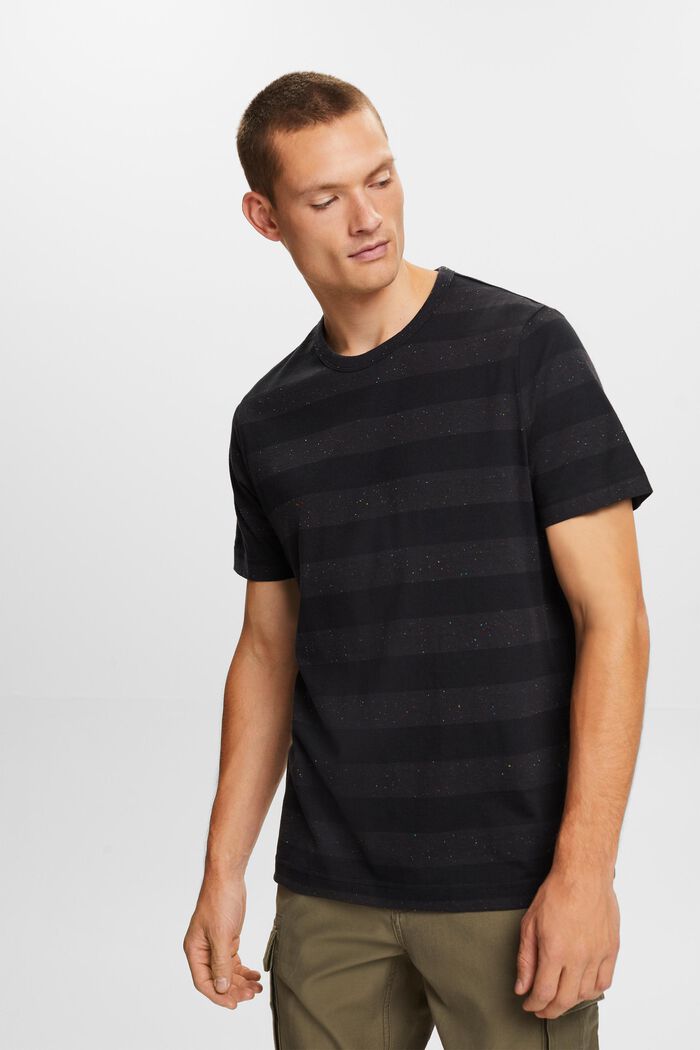 Gestreiftes T-Shirt mit Knötchengarn