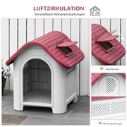 PawHut Hundehütte Outdoor Hundehaus mit Dachluke für kleine Hunde Metall PP