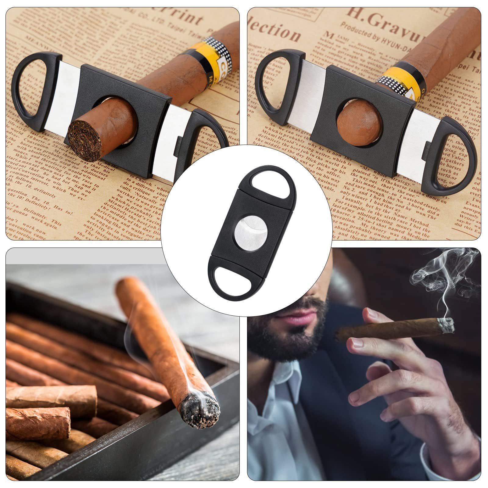 JedBesetzt Humidor Zigarrenschneider, Doppelte Klinge, für die meisten Größe Von Zigarren