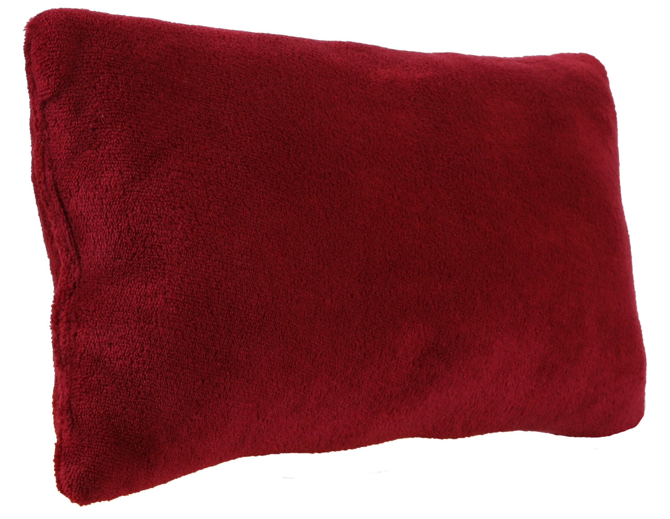 Betz Dekokissen 2 Stück Romania Coralldecke 140x190 cm oder 2 Stück Romania Kuschelkissen mit Füllung in verschiedenen Größen Farbe: dunkelrot