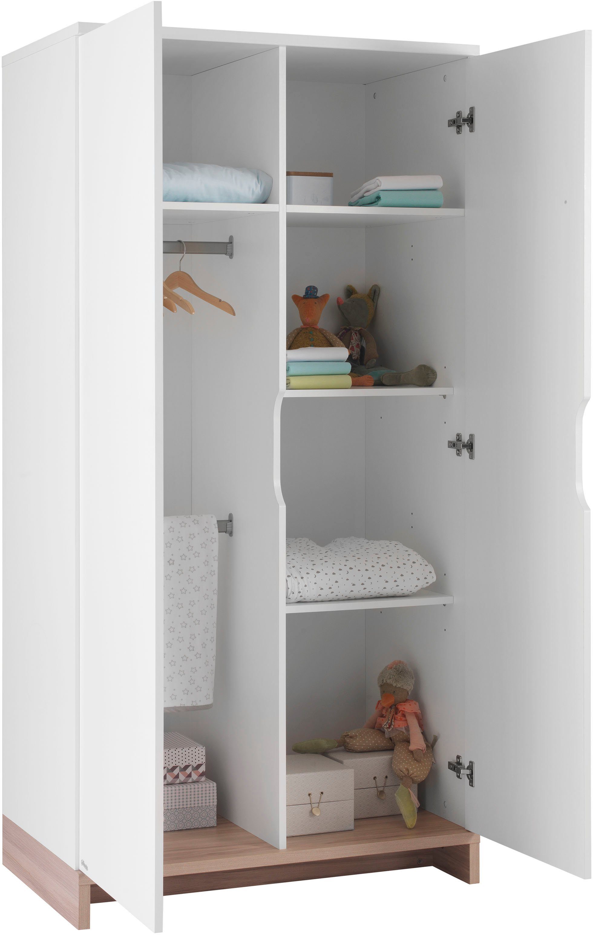 Galipette Kleiderschrank Kleiderschrank 2 türig Inneneinteilung : 1/2 Hänge, 1/2 Tablare