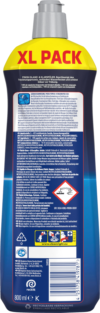 Klarspüler Glanz & Klarspüler, 800 ml