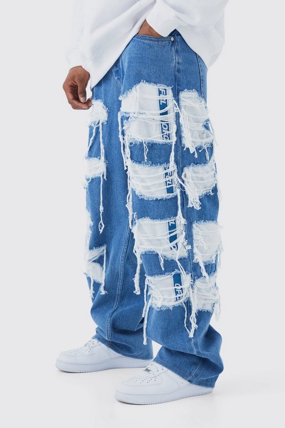Lockere Jeans mit Jersey-Jogginghose