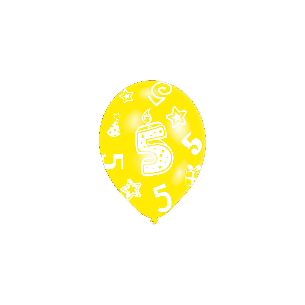 Latexballons Zahl 5, 6 Stück
