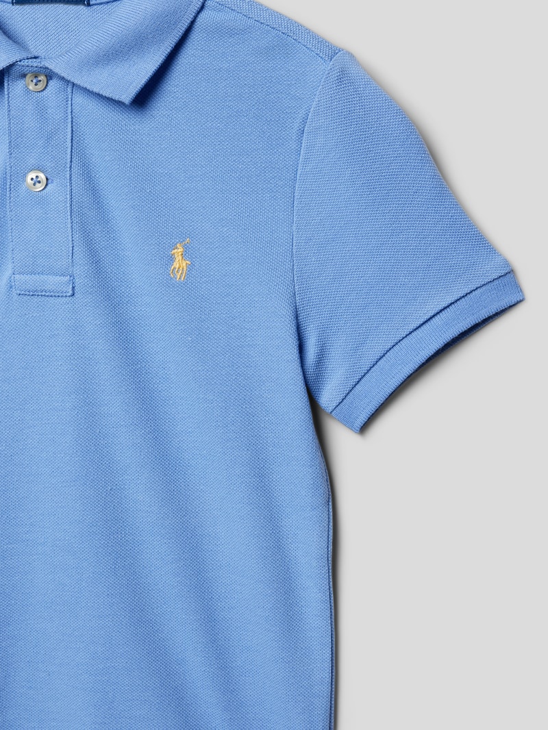 Poloshirt mit Label-Stitching in bleu