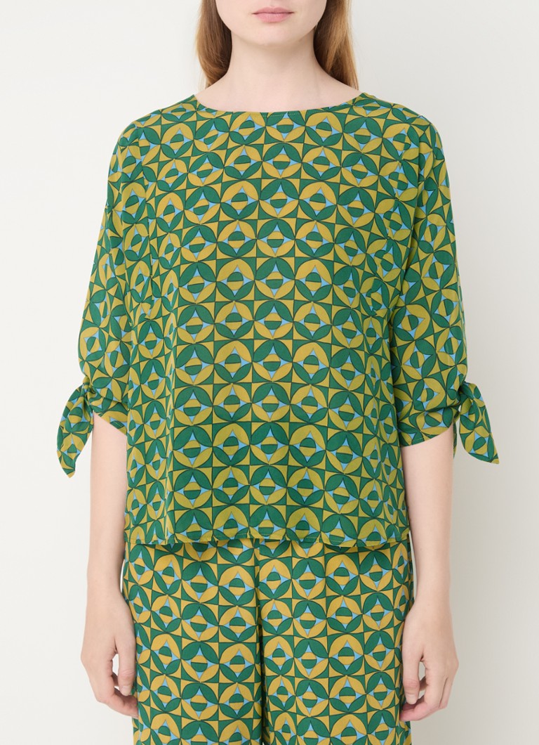 MaxMara Adone silk tunic with graphic print