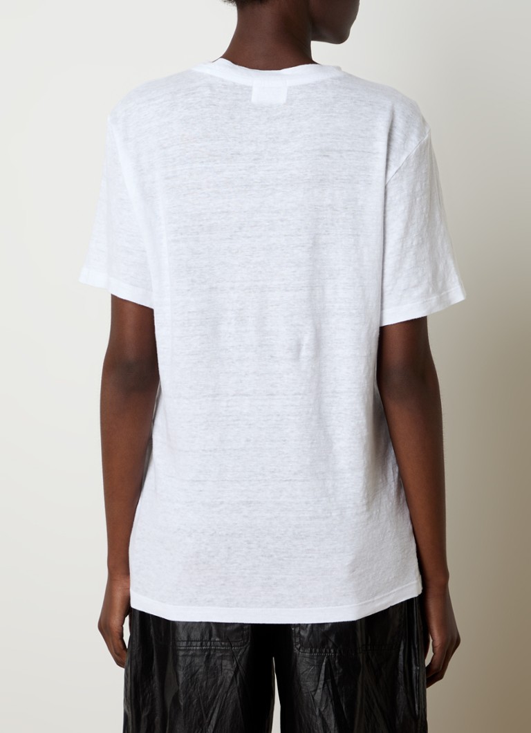 T-shirt in lino Isabel Marant Zewel con stampa logo