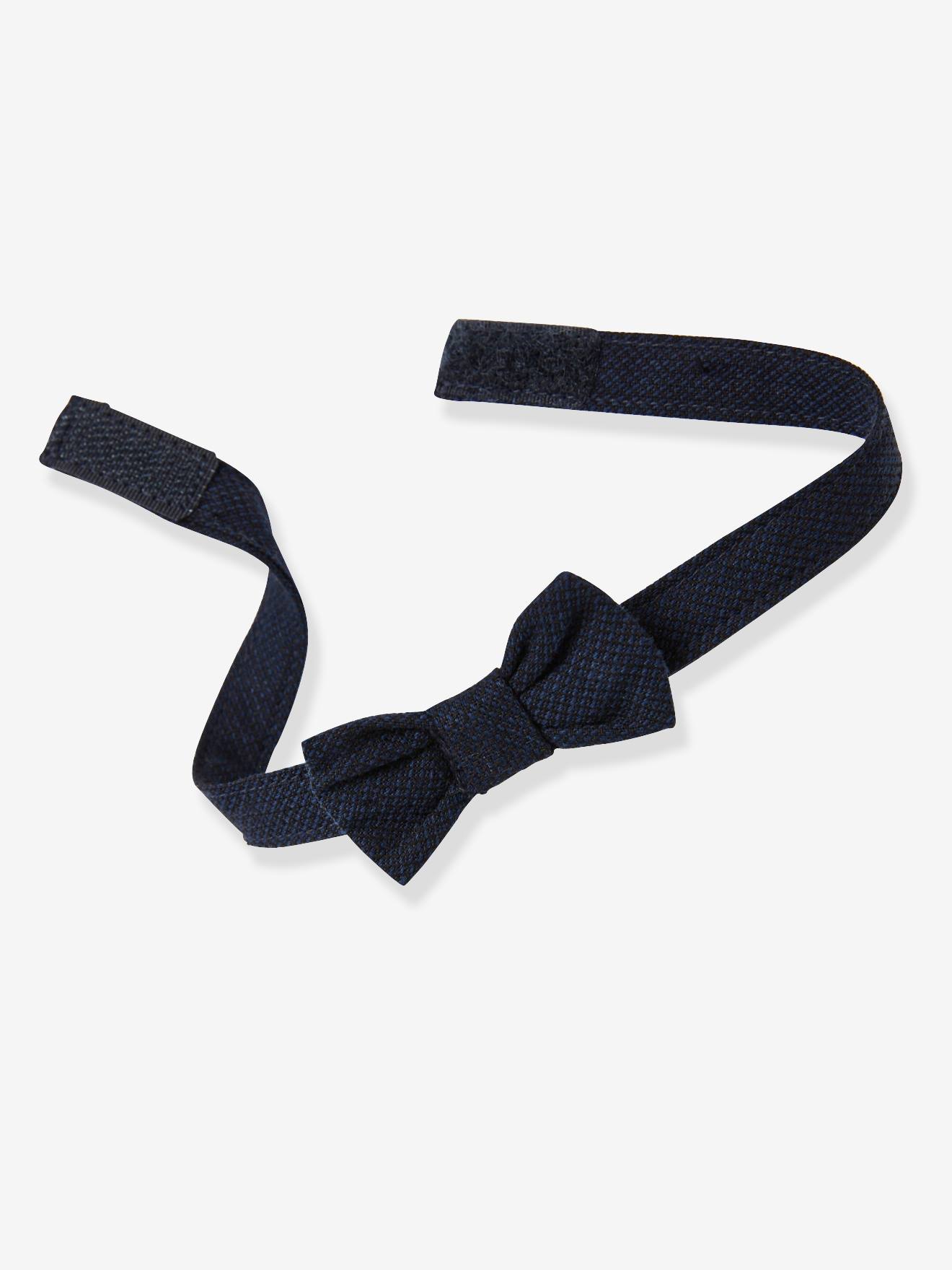 Vertbaudet Festliches Jungen Baby-Set: Hemd, Hose, Weste & Fliege Oeko-Tex - blau/nachtblau/grau