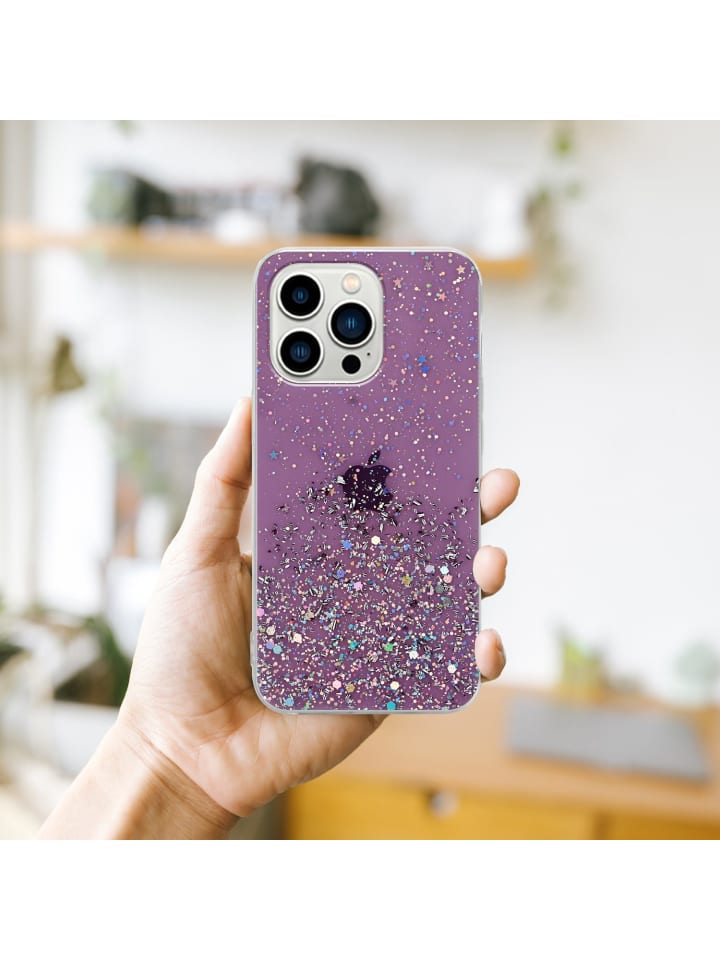 cadorabo Hülle für Apple iPhone 14 PRO MAX Glitter in Lila mit Glitter günstig kaufen onesize
