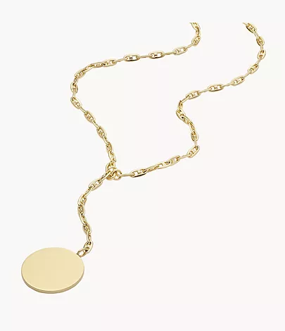 Fossil Kette Heritage D-Link Y-Form Edelstahl goldfarben