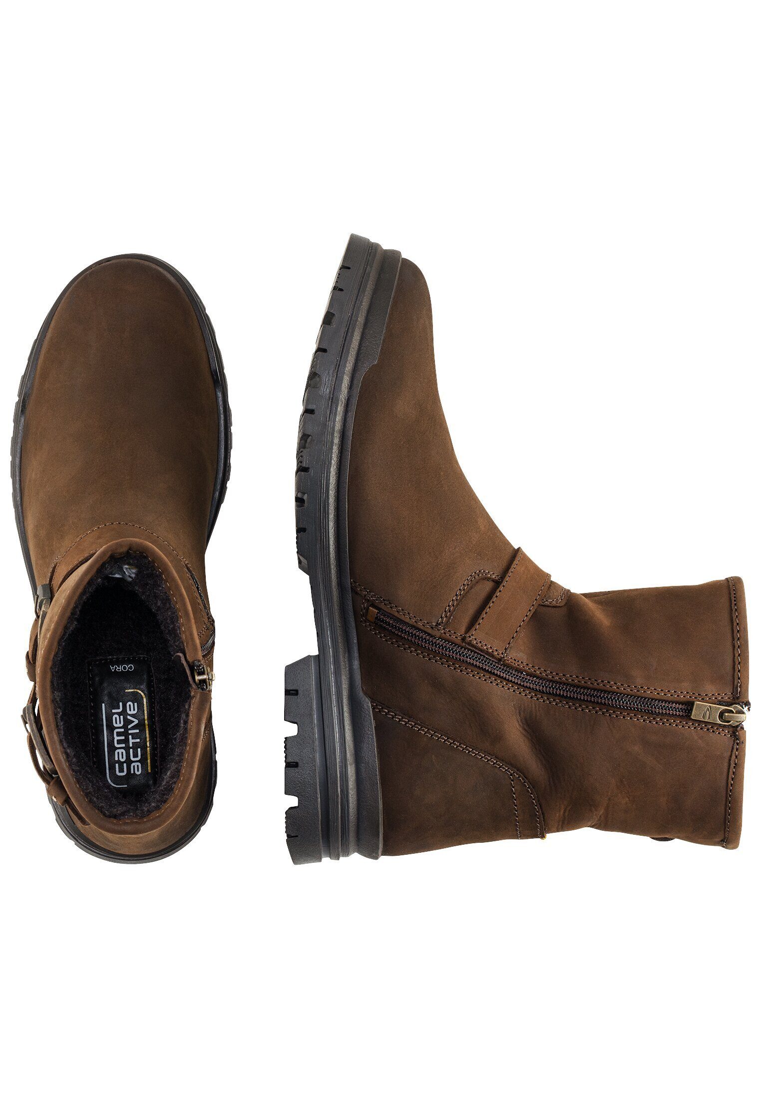 camel active aus echtem Rindsleder Schnürstiefelette