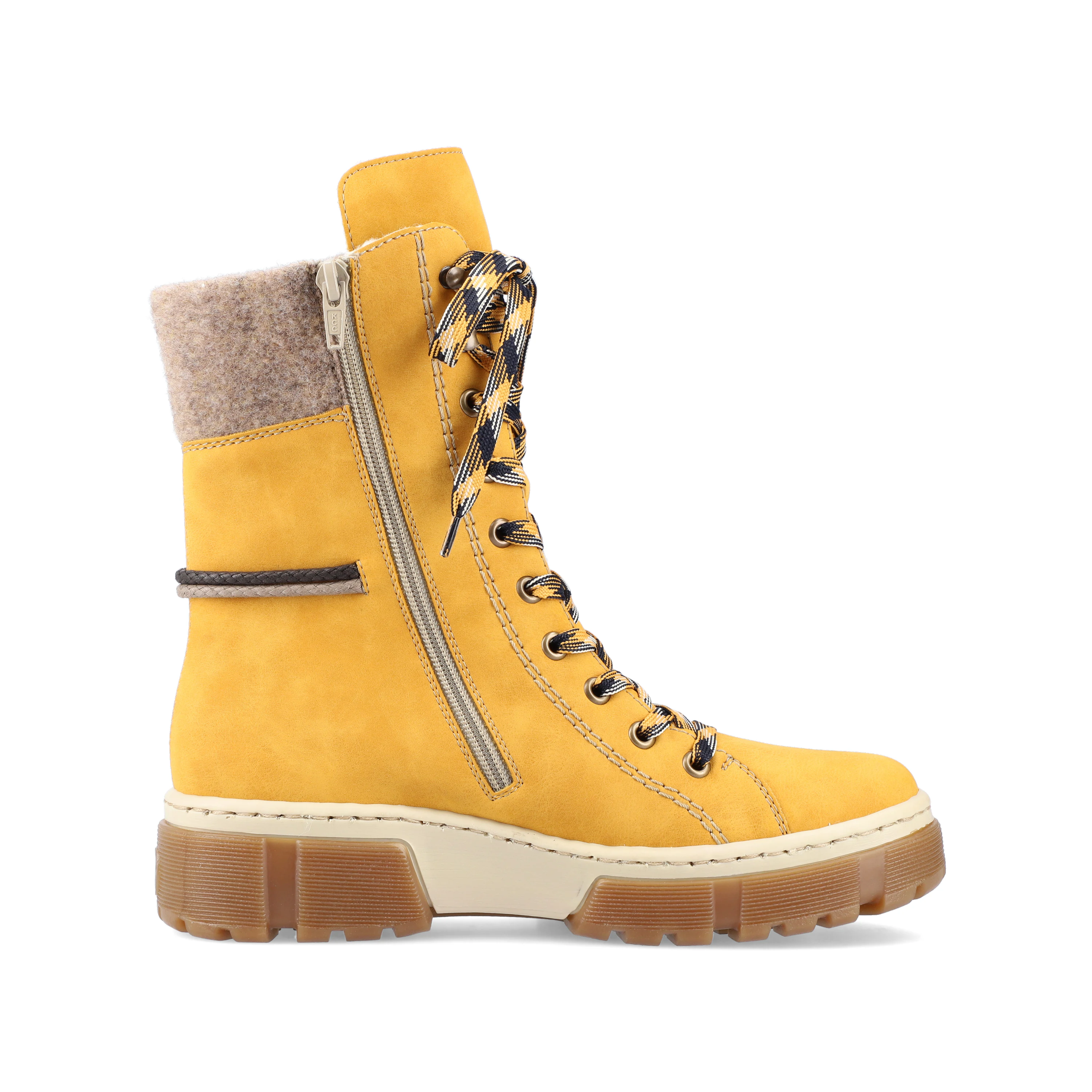 Rieker Damen Schnürstiefel sonnenblumengelb