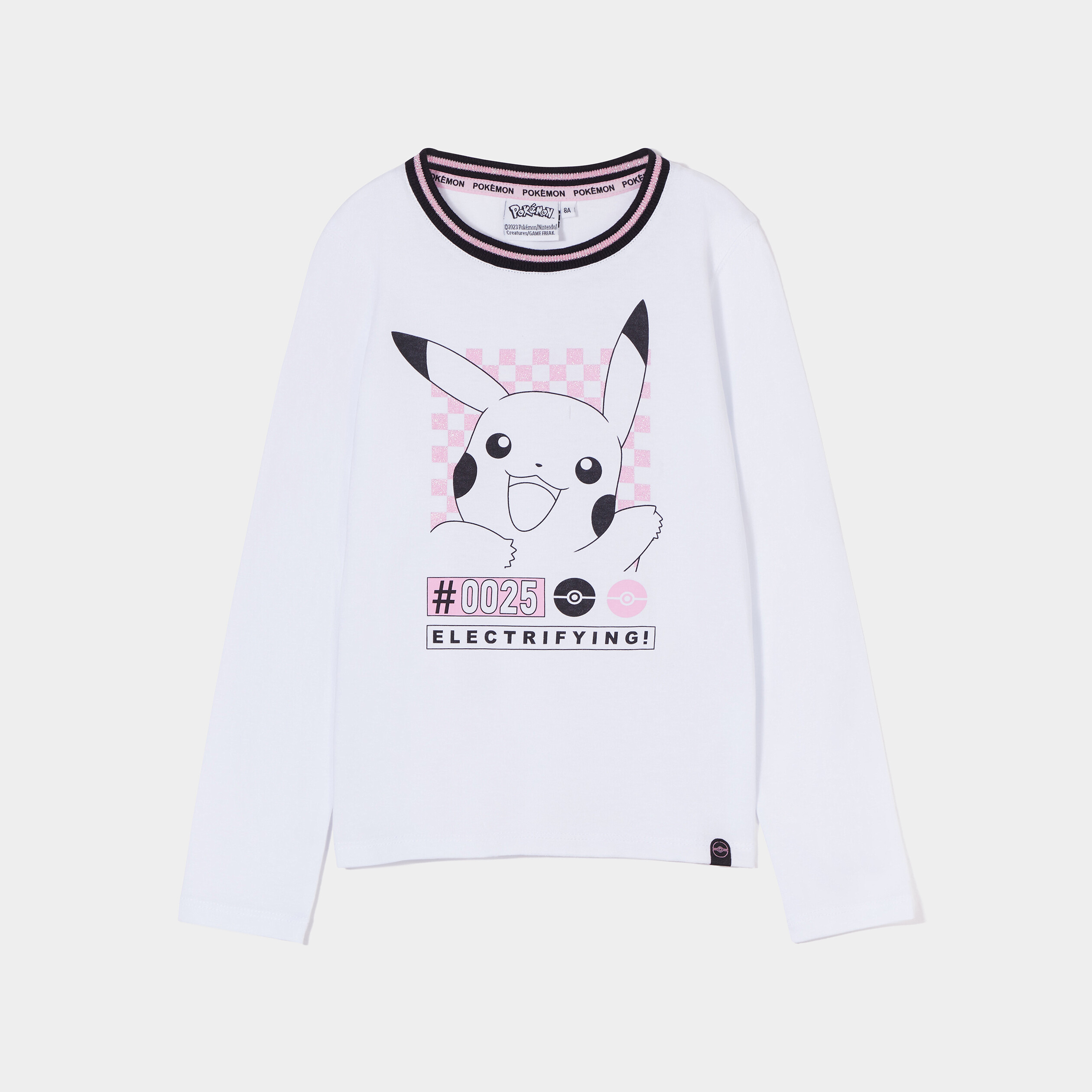 T-shirt manches longues Pokémon Pikachu blanc fille | La Halle