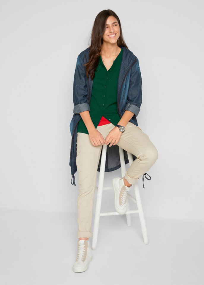 Basic Feinstrickjacke mit recycelter Baumwolle