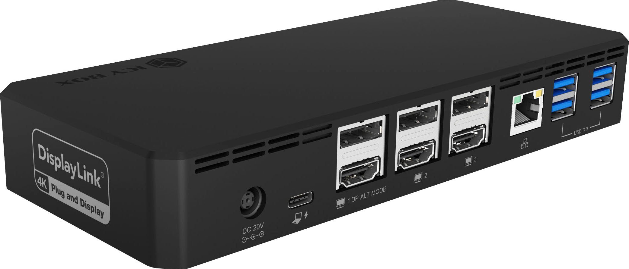 ICY BOX Laptop-Dockingstation ICY BOX USB Type-C DockingStation, mit dreifacher Videoausgabe