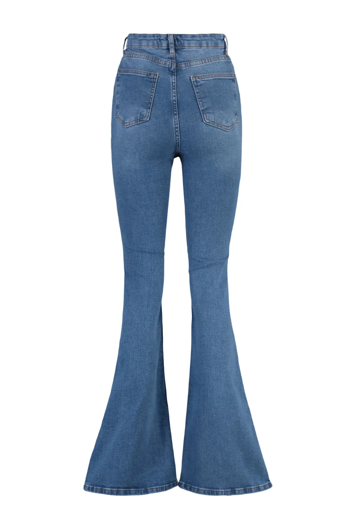Trendyol Collection  Blaue Schlagjeans mit hoher Taille TWOSS21JE0246