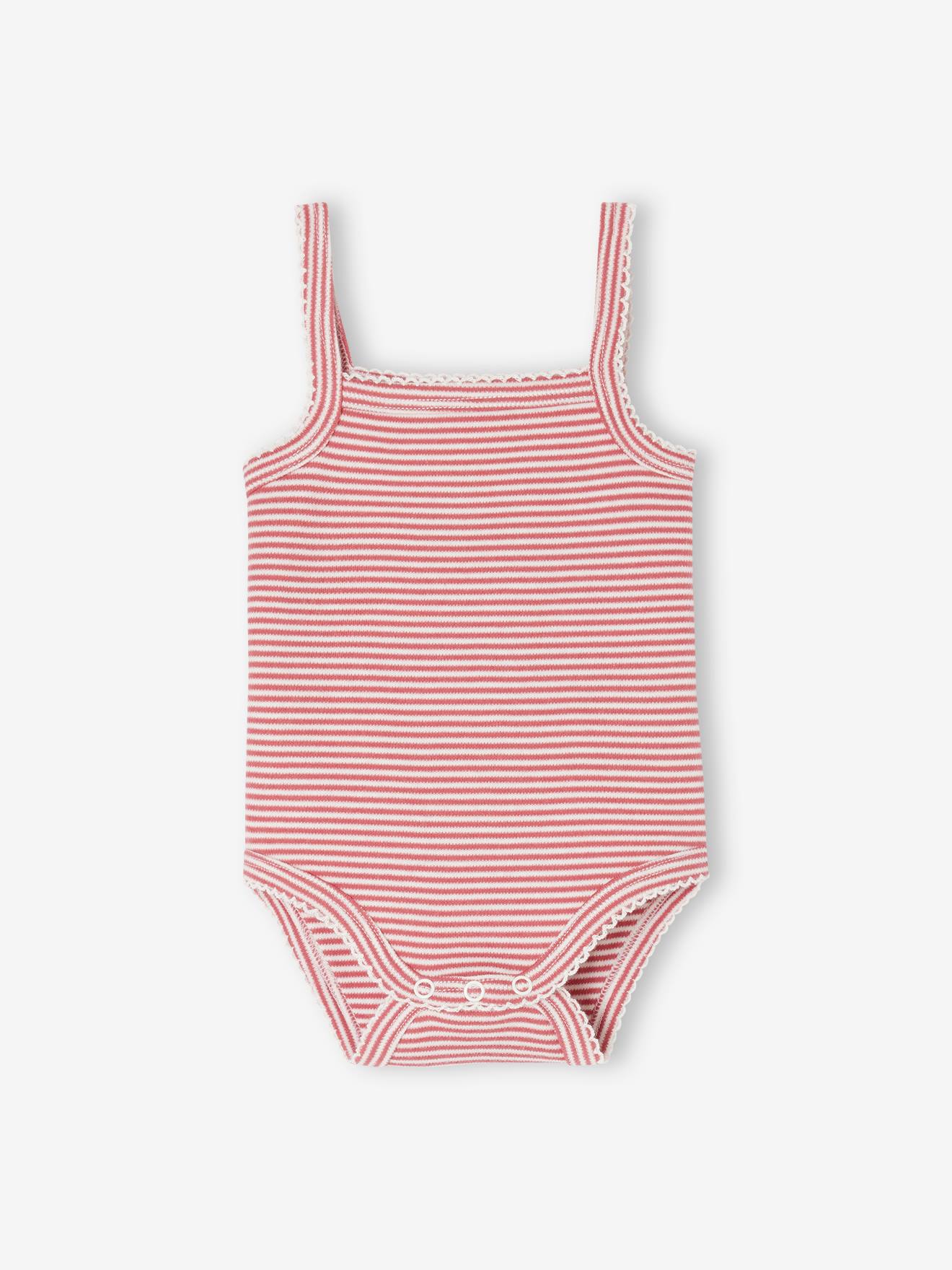 Vertbaudet 5er-Pack Baby Trägerbodys Bio-Baumwolle Oeko-Tex - altrosa