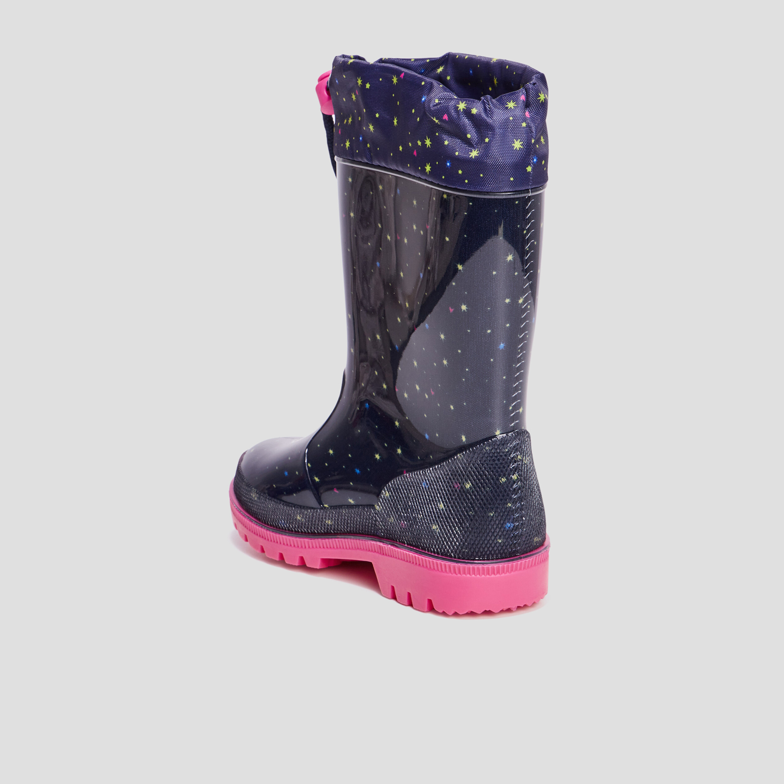 Bottes de pluie avec coulisse bleu marine fille | La Halle