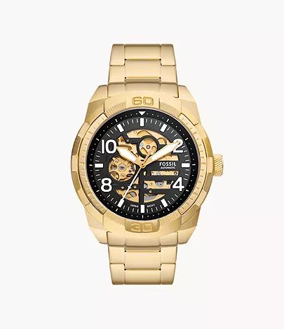 Fossil Uhr Bronson Automatikwerk Edelstahl goldfarben
