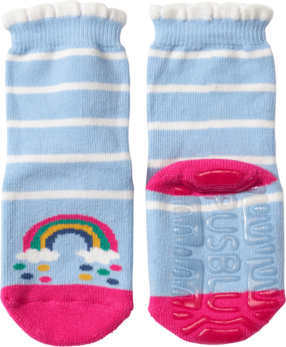 Stoppersocken mit Regenbogen-Motiv, blau, Gr. 25/26, 1 St