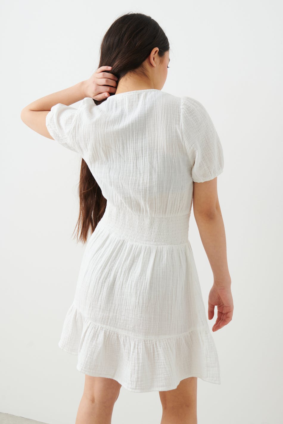 Y gauze frill dress