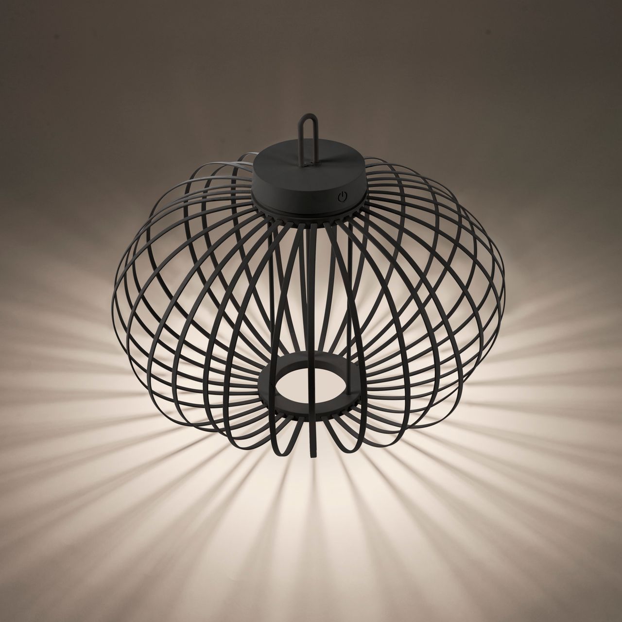 JUST LIGHT Akku Pendelleuchte AKUBA, 1x LED-Board/1,50Watt/2700Kelvin, IP44, Schwarz