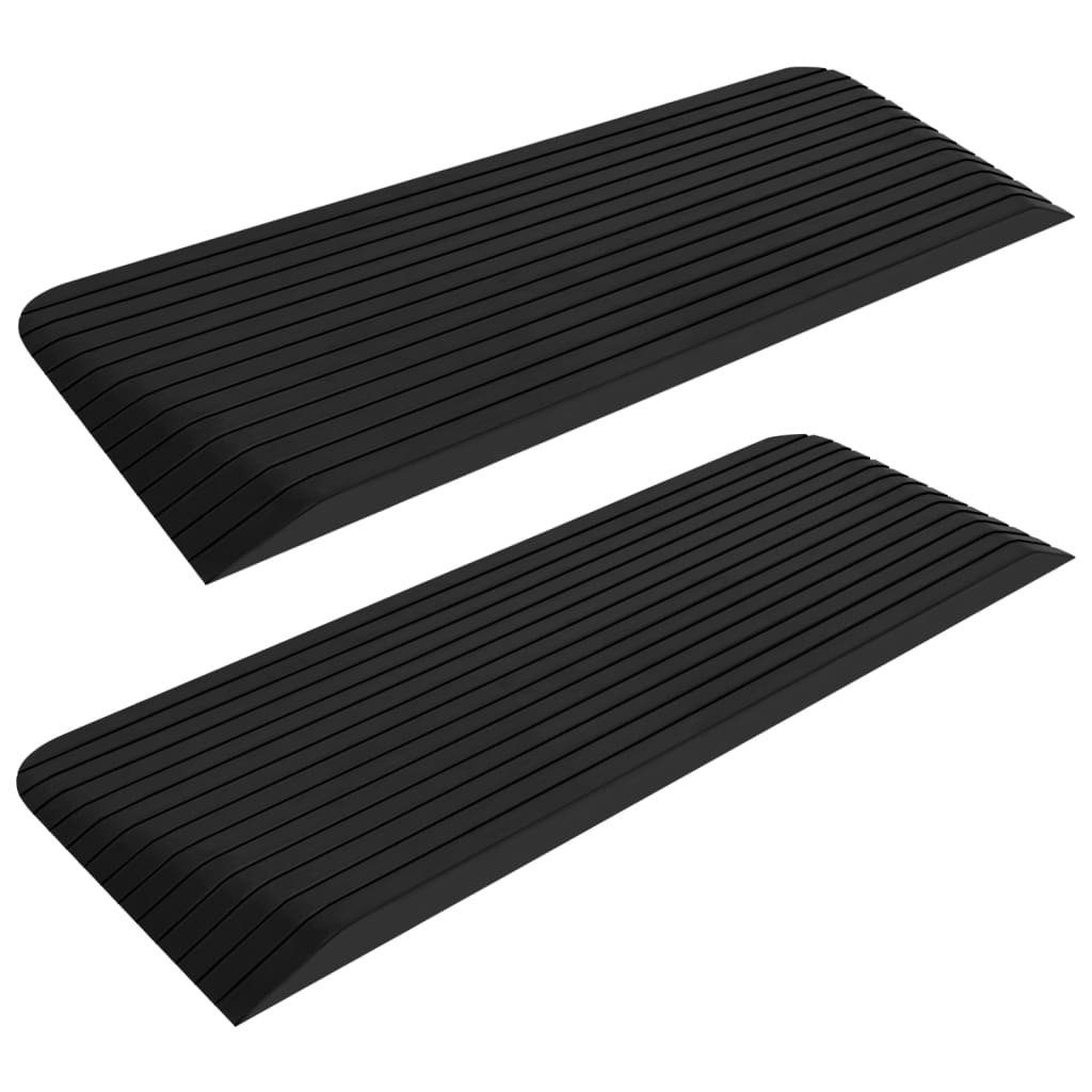 vidaXL Parkschwelle Schwellenrampen 2 Stk 110x41x5 cm Gummi