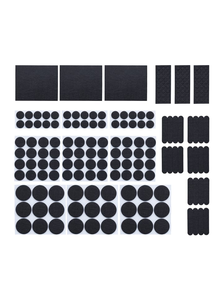 relaxdays 204 x Filzgleiter in Schwarz günstig kaufen onesize